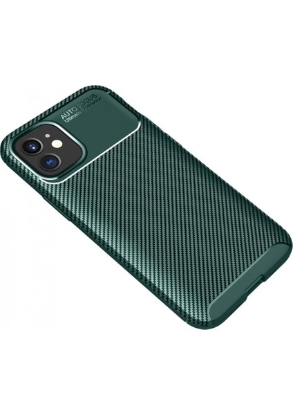 iPhone 12 Mini Kılıf Auto Focus Karbon Kapak - Yeşil fiyatları
