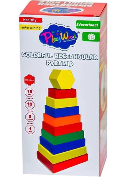 Playwood Ahşap Dikdörtgen Renkli Kule