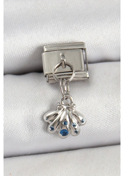 Bfs 316L Çelik Sallantılı Fiyonklu Buket Model Gümüş Renk Nomination Charm