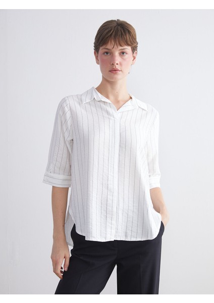 Yeni Sezon Loose Fit Çizgili Bluz