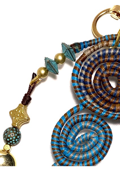 Çok Renkli Otantik Kedi Detaylı El Yapımı Çanta Anahtarlık Charmı