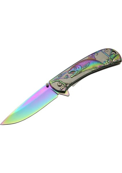 Balık Çakı YST5954RB Gökkuşağı 20 cm Manuel, Kemerlikli