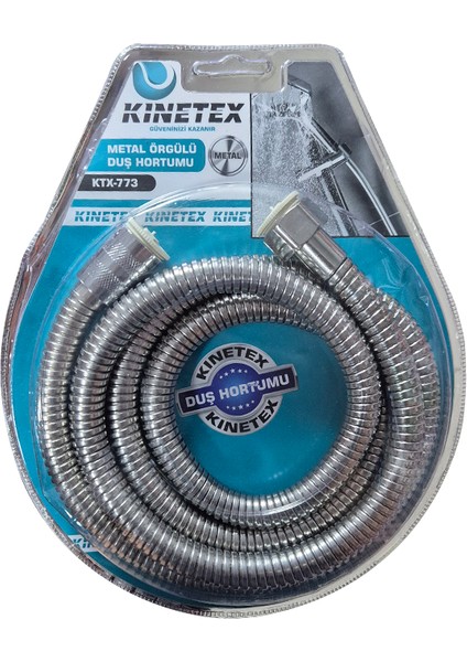 Kınetex Metal Örgülü Yedek Duş Başlığı Hortumu (150 Cm)