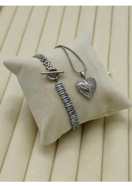 Orijinal Kadın Kol Saati 2 Yıl Garantili Çelik Kolye ve Bileklik Seti DKHB12 modelleri