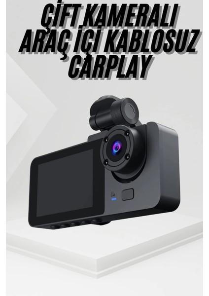 3 Kameralı 2 Inç 1080P Araç Içi Kamera Sürüş Kamerası Carplay