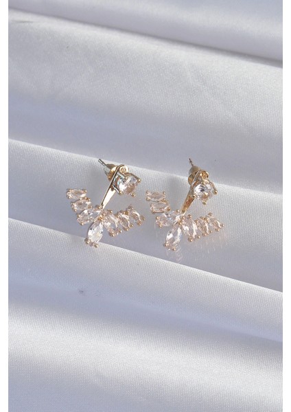 Bfs Pirinç Gold Renk Zirkon Taşlı V Model Küpe fiyatları