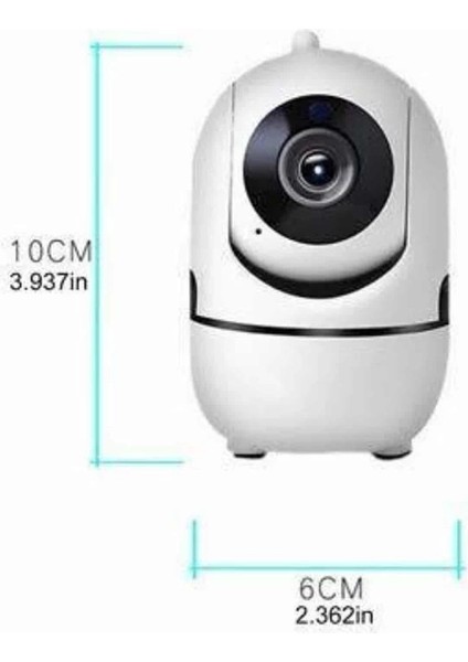 Baby Kamera Kablosuz 720P Beyaz 360 Derece Wifi Kamera Full Hd 1080P