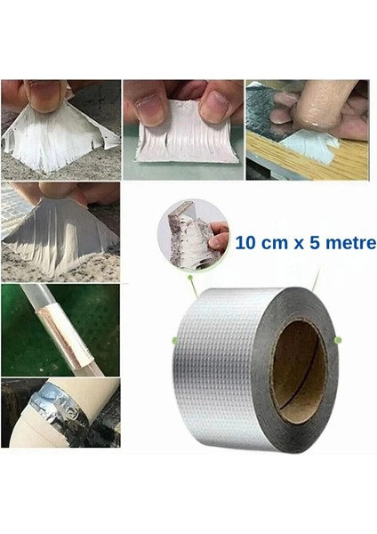 Su Geçirmez Çatlak Bandı 10CM 5m Yüksek Sıcaklık Dayanıklı Çatı Boru Duvar Onarım Çamur Bant