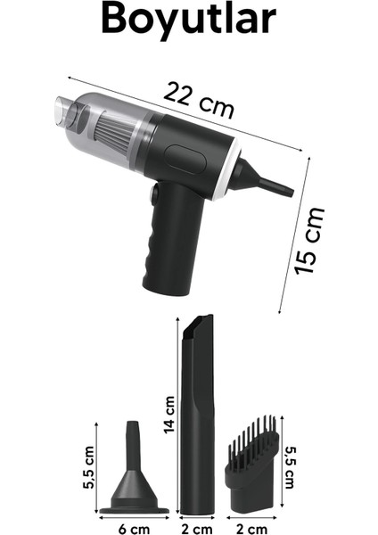 Taşınabilir Kablosuz Elektrikli El Süpürgesi- Ev, Ofis, Araba ,klavye Temizliği Için Ideal