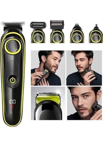 Saç Sakal Vücut Tıraş Makinesi 5in1 Kablosuz Burun Kulak Tıraş Makinesi indirimleri