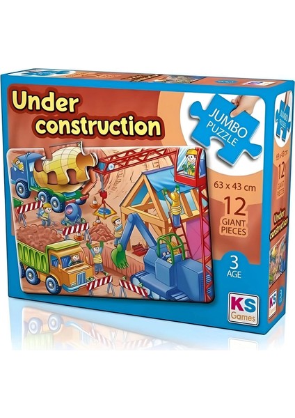 Ks Games Under Construction Jumbo 12 Parça Puzzle