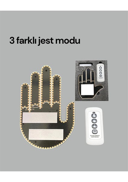 Yüksek Görünürlüklü Otomobil Jest Işığı – 3 Modlu LED Arka Cam Aksesuarı, Pratik ve Eğlenceli indirimleri