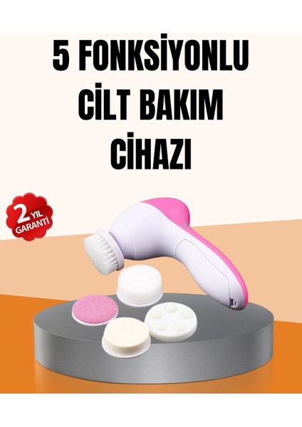 Derin Temizleme ve Masaj Için 5 Başlıklı Yüz Cilt Bakım Aleti
