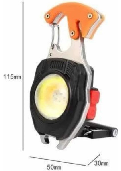 7 Modlu Mini LED Lamba Anahtarlık USB Şarjlı Kamp Için Taşınabilir fırsatları