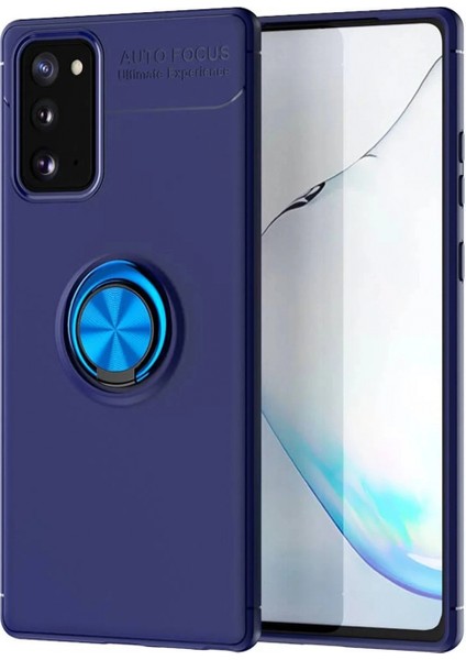 Samsung Galaxy Note 20 Kılıf Range Yüzüklü Silikon - Mavi