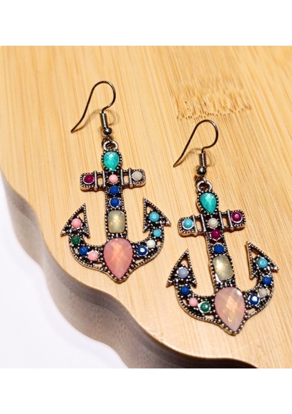 Lüks Renkli Figürlü Otantik Küpe