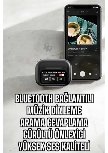 Kablosuz Bluetooth Kulaklık Ekranlı Uzun Şarj Süreli Anc Destekli modelleri
