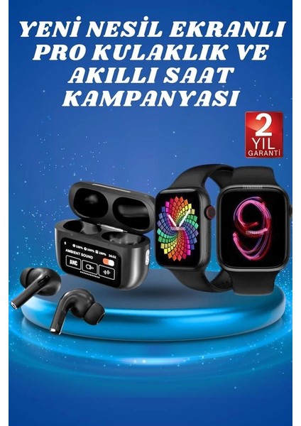 Ekranlı Yeni Nesil Pro Kulaklık ve Akıllı Saat Kampanyası Kulak Içi Mikrofonlu fiyatları