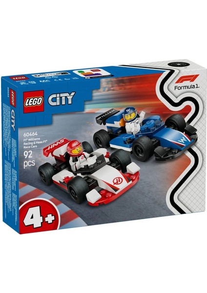60464 LEGO City F1 Williams Racing ve Haas F1 Yarış Arabaları 92 Parça +4 Yaş indirimleri