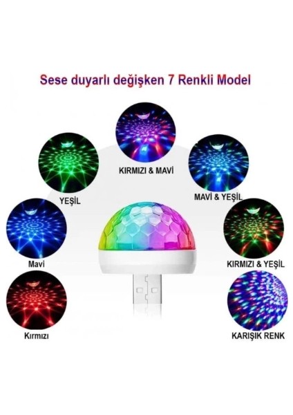 USB Girişli Sese Duyarlı Disko Topu