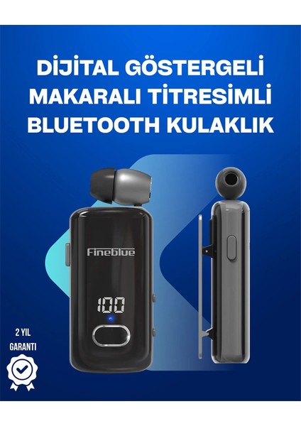Fineblue F580 – Klipsli Bluetooth Kulaklık, Gürültü Engelleyici, Uzun Pil Ömürlü
