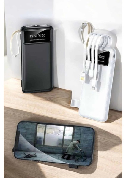 20.000 Mah LED Işıklı LCD Ekran USB Girişli Type-C Lightning Powerbank fiyatları