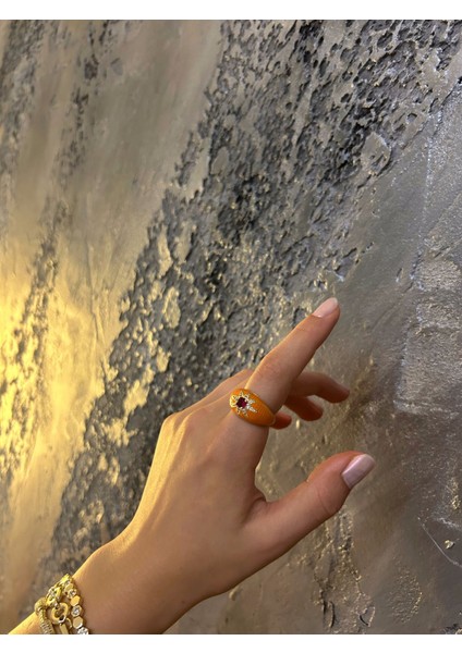 Taşlı Yıldız Turuncu Yüzük fırsatları