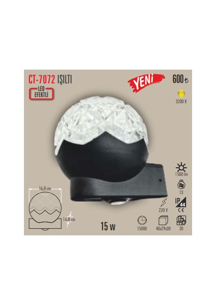 Işıltı CT-7072 LED Efektli Aplik