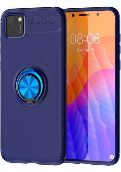 Huawei Y5P Kılıf Range Yüzüklü Silikon - Mavi