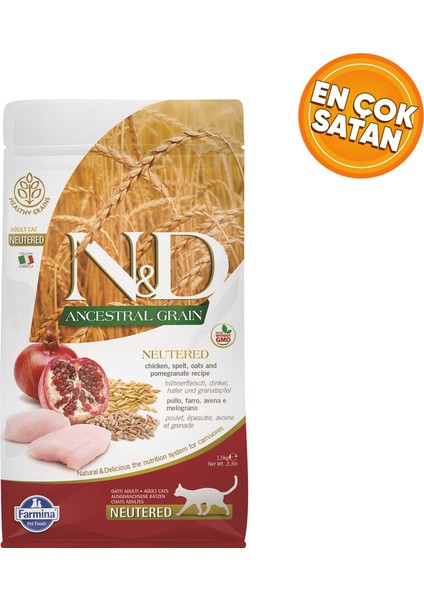 5 Kg. N&d Düşük Tahıllı Tavuklu ve Narlı Kısırlaştırılmış Kedi Maması