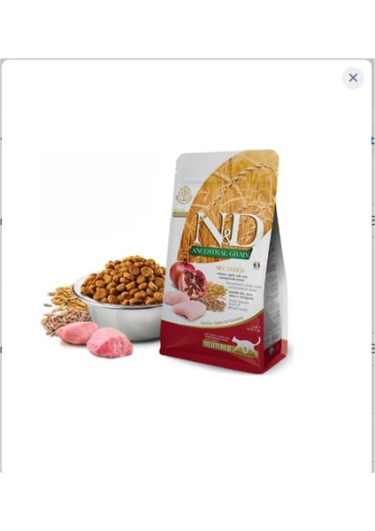 5 Kg. N&d Düşük Tahıllı Tavuklu ve Narlı Kısırlaştırılmış Kedi Maması fiyatları