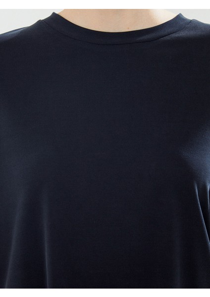 Yeni Sezon Bisiklet Yaka Modal Karışımlı Kadın Tişört modelleri