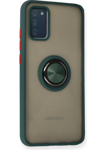 Samsung Galaxy A02S Kılıf Montreal Yüzüklü Silikon Kapak - Yeşil fiyatları