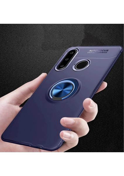 Huawei Y6P Kılıf Range Yüzüklü Silikon - Mavi fiyatları
