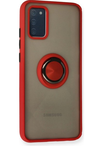 Samsung Galaxy A02S Kılıf Montreal Yüzüklü Silikon Kapak - Kırmızı fiyatları