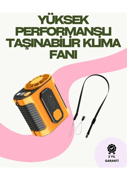 Dijital Göstergeli Turbo Taşınabilir Fan – USB Type-C, 3 Serinlik Modu