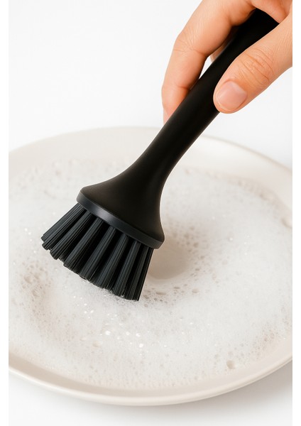 🧽 Siyah-Beyaz Saplı Sert Kıl Uçlu Mutfak ve Bulaşık Temizleme Fırçası – Ergonomik, Dayanıklı, Şık Tasarım indirimleri