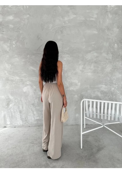Ayrobin Oversize Kadın Pantalon - Bej indirimleri