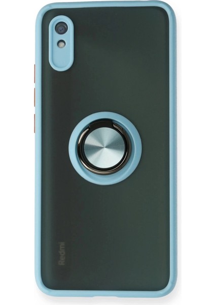 Xiaomi Redmi 9A Kılıf Montreal Yüzüklü Silikon Kapak - Buz Mavi