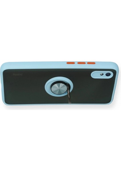 Xiaomi Redmi 9A Kılıf Montreal Yüzüklü Silikon Kapak - Buz Mavi modelleri