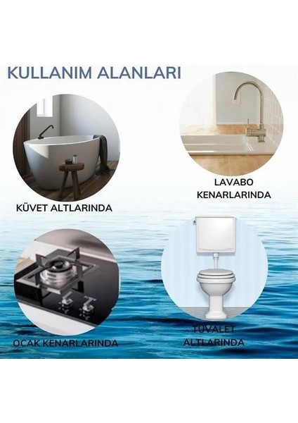 6 Lı Su Sızdırmaz Banyo Mutfak Lavabo Küvet Izolasyon Şerit Bant Pratik Ürün