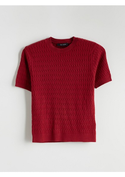 Yeni Sezon Bisiklet Yaka Kendinden Desenli Kadın Triko Kazak indirimleri