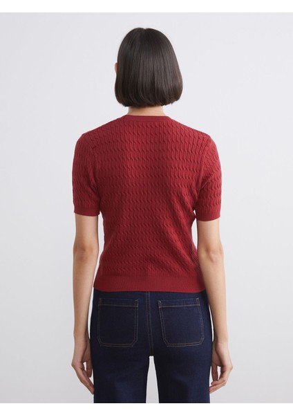 Yeni Sezon Bisiklet Yaka Kendinden Desenli Kadın Triko Kazak fırsatları