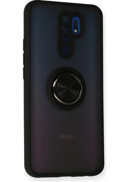 Xiaomi Redmi 9 Kılıf Montreal Yüzüklü Silikon Kapak - Siyah fiyatları