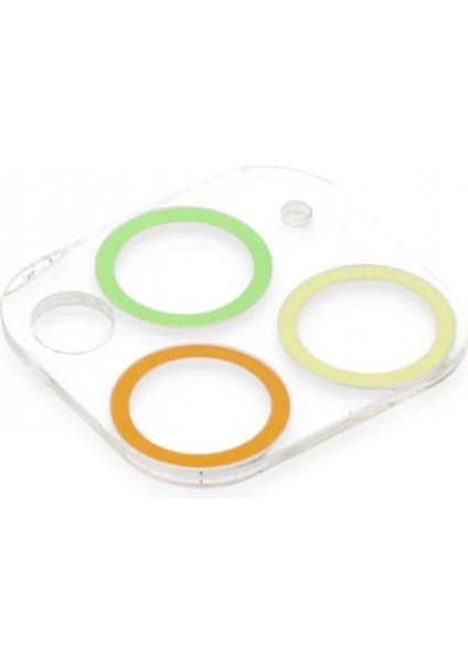 iPhone 11 Pro Renkli Kamera Lens Koruma Cam - Sarı-Turuncu modelleri