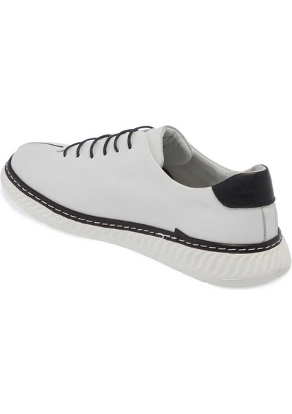Beyaz Hakiki Deri Erkek Sneaker - E24I1AY56812-A26