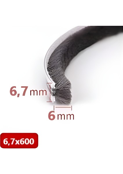 Cam Balkon Kıl Fitili ve Sürgü Sistemli Kıl Fitil Taban Genişliği 6,7 Mm, Kıl Yüksekliği 6mm, 8mm, 10MM, 12MM, 15MM, 20 mm