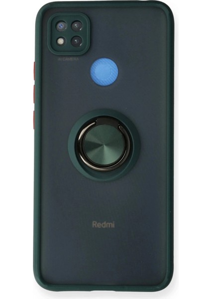 Xiaomi Redmi 9c Kılıf Montreal Yüzüklü Silikon Kapak - Yeşil