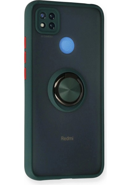 Xiaomi Redmi 9c Kılıf Montreal Yüzüklü Silikon Kapak - Yeşil fiyatları