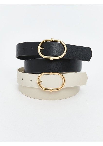 Yeni Sezon Deri Görünümlü Kadın Kemer 2'li fiyatları